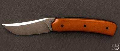 Couteau  «  liner lock » custom par Guy Poggetti - Micarta et Elmax