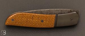 Couteau " Gyr " front flipper custom par Tim Bernard - Micarta  et Zirconium