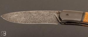 Couteau " Gyr " front flipper custom par Tim Bernard - Micarta  et Zirconium