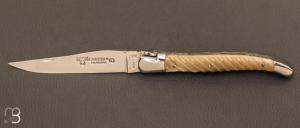   Couteau Laguiole en Aubrac 12 cm corne blonde torsad