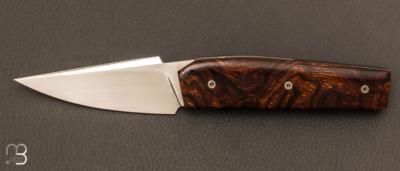 Couteau  "  Mastard " custom par Christophe Arbogast - Loupe de bois de fer d'Arizona et lame en RWL34