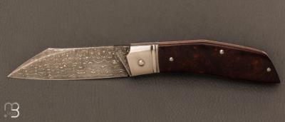 Couteau " Scalp " custom par David Breniere - Bois de fer et lame damas