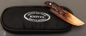  Couteau " Loveless City Knife Design" par Shaun Bruwer - Amber Stag et ATS-34