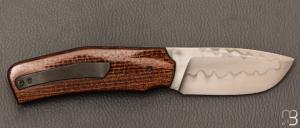   Couteau  "  custom " par Guy Poggetti - Micarta et lame en acier C130