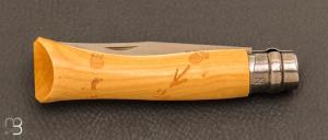   Couteau Opinel N°7 gravure empruntes - Manche en buis