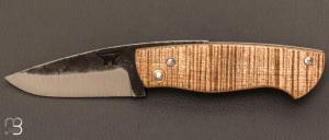 Couteau " Piémontais " XC75 et érable ondé fait main par Frédéric Marchand