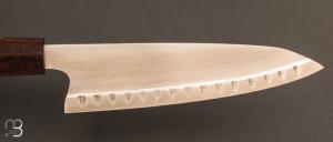 Couteau  Santoku  de cuisine par Julien Guiraud - Léopard wood et 14c28N