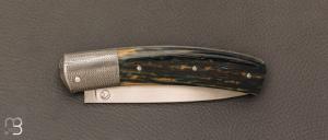    Couteau "  Slipjoint " de collection par Benjamin Cariou - Ivoire de mammouth