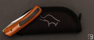 Couteau  «  liner lock » custom par Guy Poggetti - Micarta et Elmax