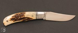   Couteau  "  Jacknife " custom de Jérôme Bellon - Bois de cerf et N690