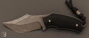   Couteau " New Small fixed " par David Breniere - G10 noir et 14c28