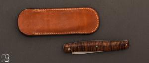 Couteau  "  S Knife " custom de Jean Baptiste Leveque - Koa stabilisé et RWL-34