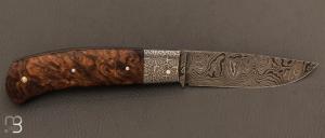   Couteau  "  Vanoise " custom de Jérôme Bellon - Noyer et damas