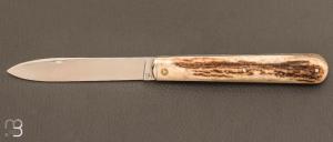  Couteau " Effilé "  par Adrien Vautrin - Bois de cerf et 14c28n