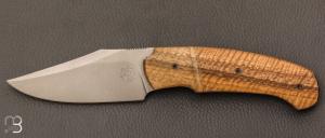    Couteau  "  Front-flipper custom " par Fabrice Delbart - Forge Celtique - Padouk ondé et lame en RWL-34