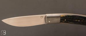    Couteau "  Slipjoint " de collection par Benjamin Cariou - Ivoire de mammouth