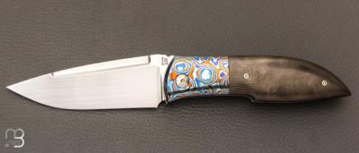    Couteau  "  Big Up " custom par Rémi Lavialle - RWL-34 et fibre de carbone / Timascus