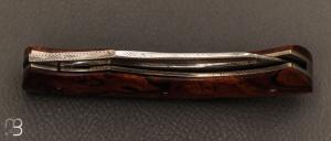  Couteau " custom "  par Joël Grandjean - Bois de fer d'Arizona et damasteel