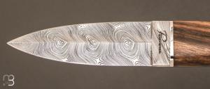   Couteau " Sgian Dubh "  par l'Atelier Perceval - Ronce de noyer et lame double émouture damas