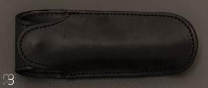 Etui chasse 12cm cuir noir par Max Capdebarthes - REF 56312