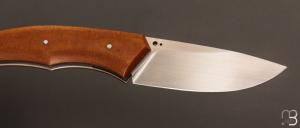  Couteau  "  Aurora " custom pliant par Mathis Poujol - Micarta Westinhouse et RWL-34