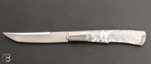 Couteau " Gentleman " pliant artisanal de Cyril Kalisz - Nacre et RWL34