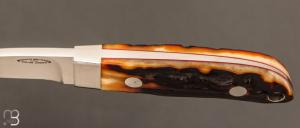  Couteau " Loveless City Knife Design" par Shaun Bruwer - Amber Stag et ATS-34