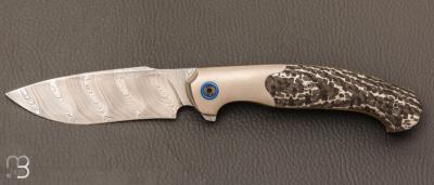 Couteau " Milvus " Liner-Lock flipper par Olivier Lamy - Fatcarbon® et lame en Damasteel®