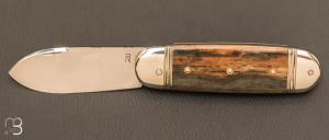   Couteau  "  Bouledogue  " par Romain Alvarez - ivoire de mammouth et  14c28