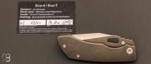    Couteau " EVO T #6 " par CKF Knives et Jon Sorensen Rotten Design - Titane et S90v 