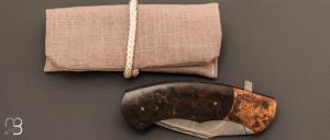 Couteau " Kukri folder " custom pliant par Milan Mozolic - WW2 Rag micarta et bronze