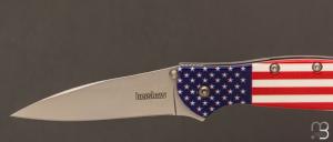 Couteau " LEEK - USA " par Kershaw - 14C28N et aluminium 6061-T6 décor drapeau USA