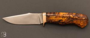  Couteau " custom " fixe par Joël Grandjean - Bouleau stabilisée et lame RWL34