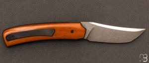 Couteau  «  liner lock » custom par Guy Poggetti - Micarta et Elmax