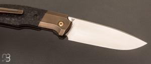   Couteau " Fif20 " par CKF Knives et Philippe Jourget - Titane et fibre de carbone marble