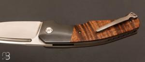   Couteau  "  Hurricane " custom par Thierry Savidan - Koa et Zirconium