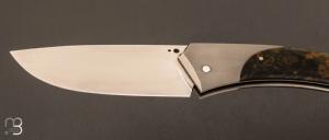   Couteau " Aurora " custom pliant par Mathis Poujol - WW2 Rag micarta et RWL-34