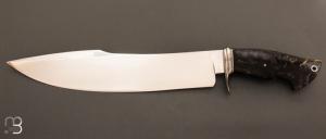 Couteau " Bolo  " custom fixe de Samuel Lurquin - W2 et Loupe de peuplier