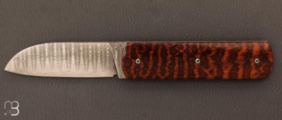 Couteau " Bull " custom de David Margrita - Mbull Knives - Amourette et lame damas