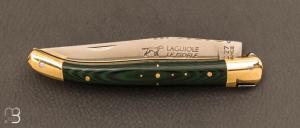   Couteau de poche Laguiole 11cm par Le Fidèle - Micarta vert