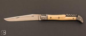  Couteau  "  Laguiole 3 pices "  ivoire de mammouth et RWL-34 de Robert Beillonnet