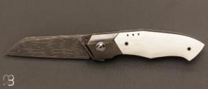  Couteau " Liner-Lock " custom par Romain Lopez - Zirconium / G-10 et Damas "Starfire" de Chad Nichols