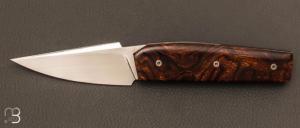 Couteau  "  Mastard " custom par Christophe Arbogast - Loupe de bois de fer d'Arizona et lame en RWL34