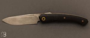 Couteau " Merops S-Lock "  par Olivier Lamy - Skua Coutellerie - Morta stabilisé et lame en RWL-34