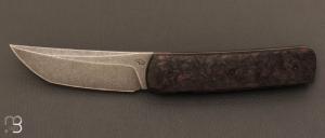 Couteau  "  Sanjo " custom par Guy Poggetti - Fibre de carbone et lame en Elmax