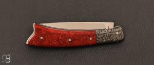 Couteau "Armen " custom par Erwan Pincemin - Corail et mitres damas de Philippe Ricard