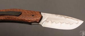   Couteau  "  custom " par Guy Poggetti - Micarta et lame en acier C130