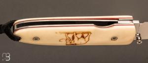  Couteau " Monterey " par Citadel - Os de buffle scrimshaw et Böhler N690Co