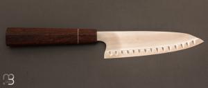 Couteau  Santoku  de cuisine par Julien Guiraud - Léopard wood et 14c28N