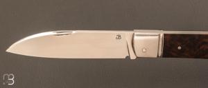  Couteau  "  Le Têtu " custom de Jérôme Bellon - Noyer et lame en RWL34